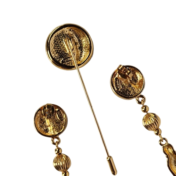 Avon Lapel Pin and Earring Set - Picture 4 of 5